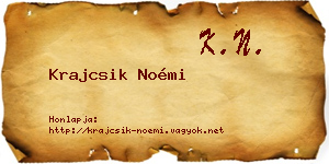 Krajcsik Noémi névjegykártya